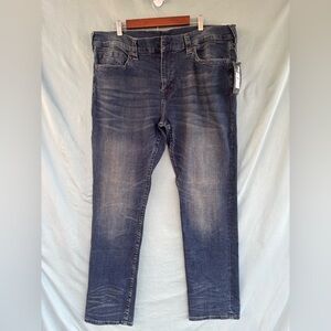 NWT True Religion Ricky Relaxed Straight Sz 42 Vintage Blue Jean Classic Comfort